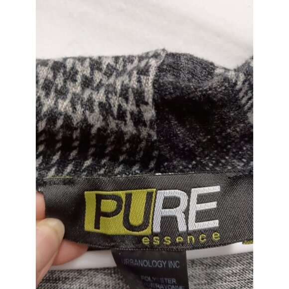 Pure Essence Womens Lagenlook Tunic Top XL Gray Red Plaid Soft Knit Cowl Neck - Picture 4 of 9